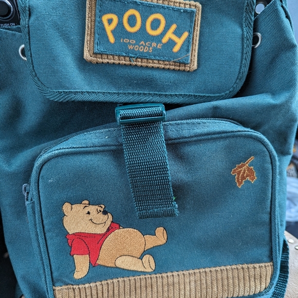 Disney Handbags - Vintage Disney Winnie the Pooh 100 Acre woods hunter green mini backpack